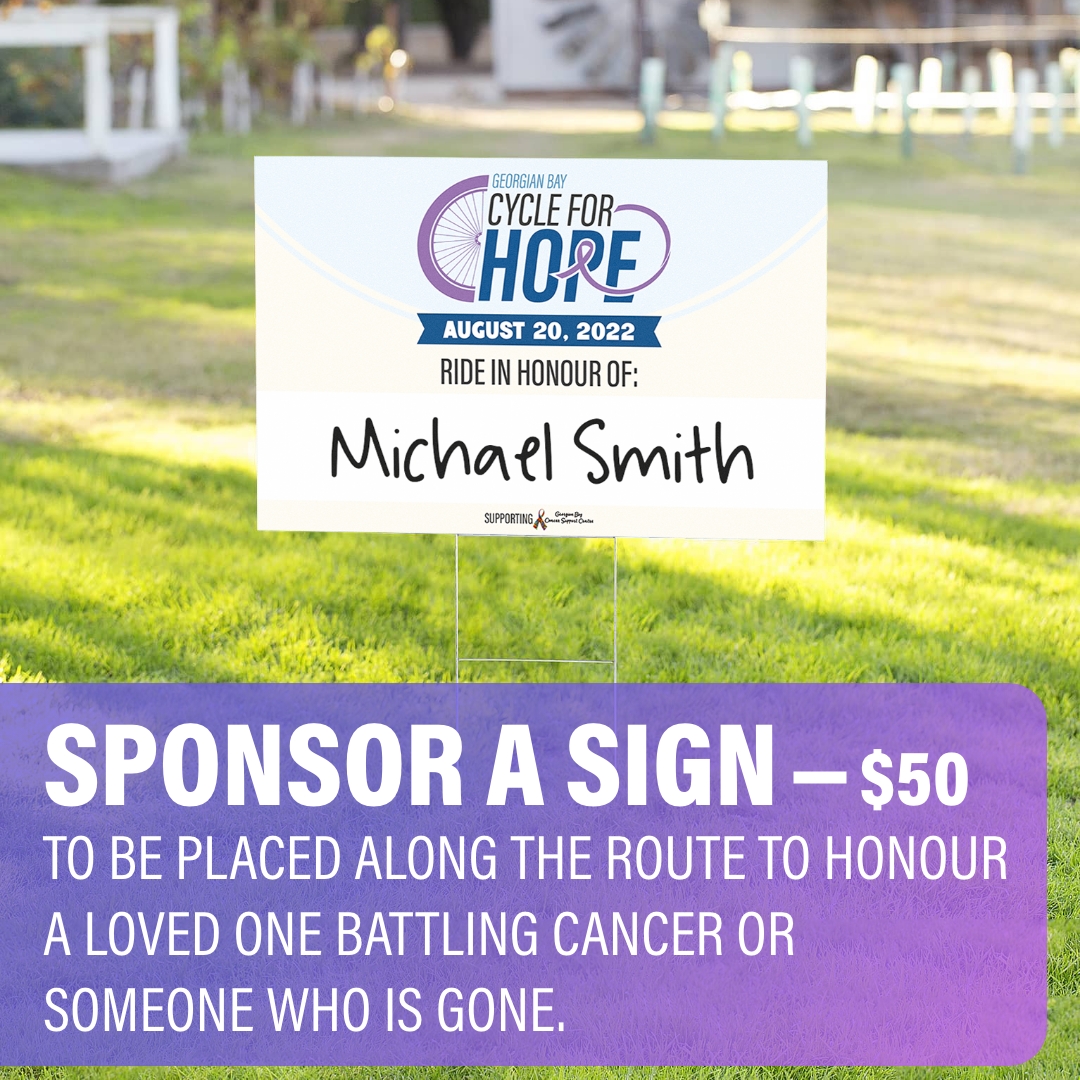 Recognize A Loved One by Sponsoring a Road Sign - Georgian Bay Cycle ...